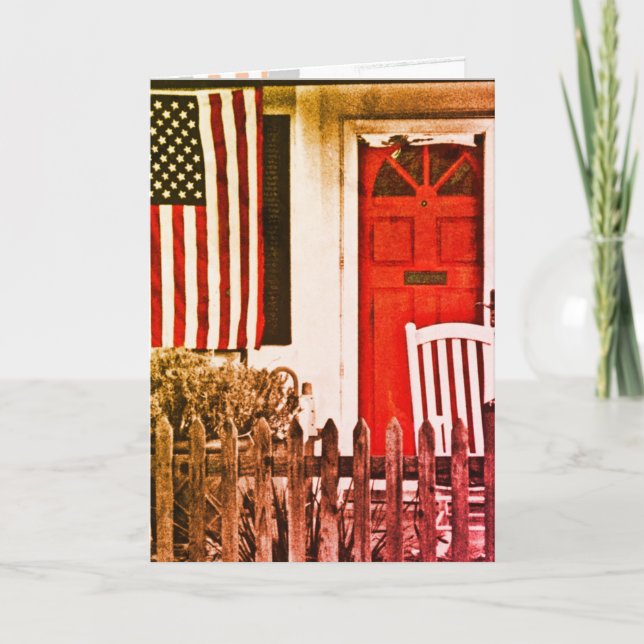 Tarjeta De Agradecimiento Bienvenida Patriótica Casa Militar Gracias Coche (Anverso)