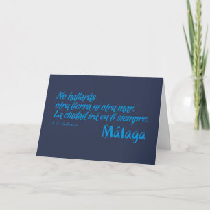 Tarjeta De Agradecimiento Bienvenido a Málaga 6: La ciudad irá en ti siempre