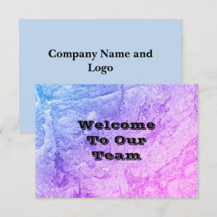 Tarjeta De Agradecimiento Bienvenido a nuestro equipo Moderno Rosa Azul Abst