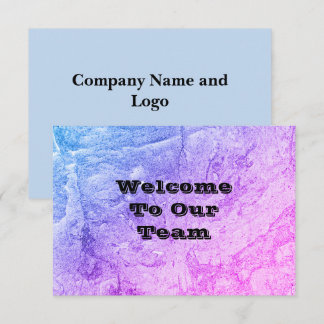 Tarjeta De Agradecimiento Bienvenido a nuestro equipo Moderno Rosa Azul Abst