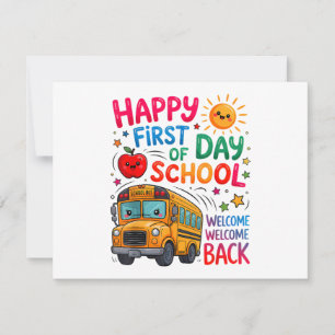 Tarjeta De Agradecimiento Bienvenido de vuelta al colegio feliz primer día p