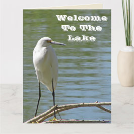 Tarjeta De Agradecimiento Bienvenidos Al Invitado Del Lago White Egret Photo