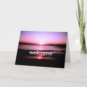 Tarjeta De Agradecimiento Bienvenidos todos a la boda del amanecer en la pla