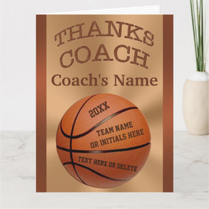Tarjeta De Agradecimiento BIG Basketball Coach Cards with ALL Players NAMES