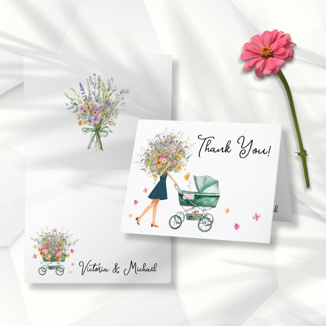 Tarjeta De Agradecimiento Big Bouquet Little Wildflower Baby Shower (Subido por el creador)