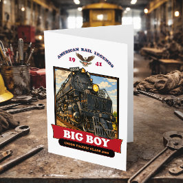 Tarjeta De Agradecimiento Big Boy 4014 Steam Locomotive Retro Illustration