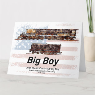 Tarjeta De Agradecimiento Big Boy Vintage Steam Train American Locomotive