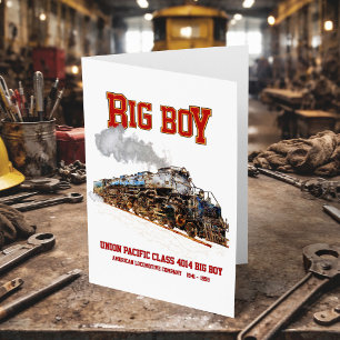 Tarjeta De Agradecimiento Big Boy Vintage Steam Train American Locomotive