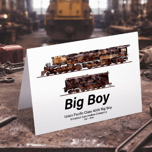 Tarjeta De Agradecimiento Big Boy Vintage Steam Train American Locomotive