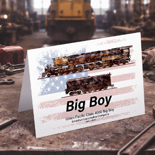 Tarjeta De Agradecimiento Big Boy Vintage Steam Train American Locomotive
