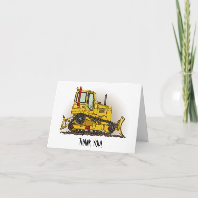 Tarjeta De Agradecimiento Big Bulldozer Dozer (Anverso)