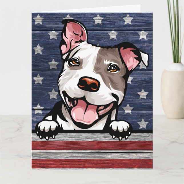 Tarjeta De Agradecimiento Big Card Patriotic Pit Bull (Anverso)