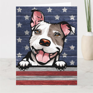 Tarjeta De Agradecimiento Big Card Patriotic Pit Bull