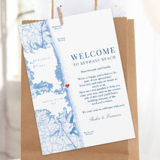 Tarjeta De Agradecimiento Big Chill Beach Club Wedding Itinerary Welcome