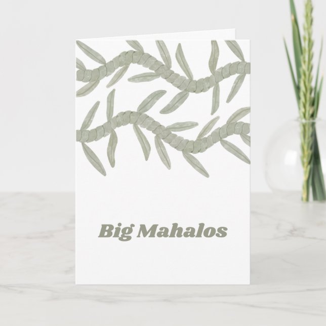 Tarjeta De Agradecimiento Big Mahalos (Anverso)