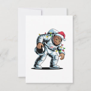 Tarjeta De Agradecimiento Bigfoot Sasquatch Astronaut Navidad 2026 Fiesta
