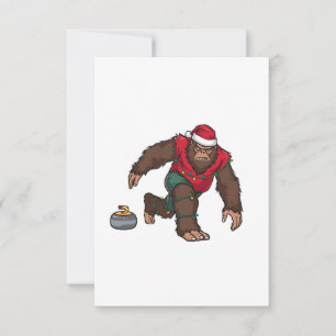 Tarjeta De Agradecimiento Bigfoot Sasquatch Curling Navidad 2026 Fiesta