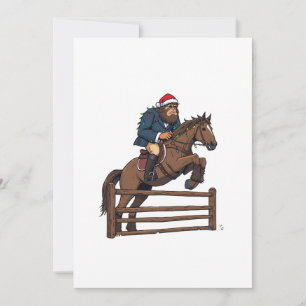 Tarjeta De Agradecimiento Bigfoot Sasquatch Ecuestre Navidad Caballo Montand