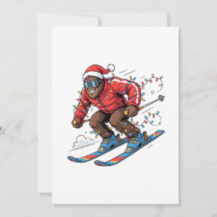 Tarjeta De Agradecimiento Bigfoot Sasquatch Esquí Navidad 2026 Fiesta  