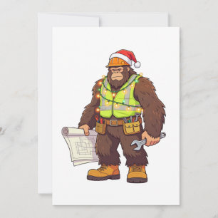 Tarjeta De Agradecimiento Bigfoot Sasquatch Fontanero Divertido Cuello azul
