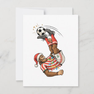 Tarjeta De Agradecimiento Bigfoot Sasquatch Fútbol Navidad Deporte Vacaciona