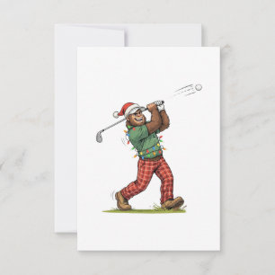 Tarjeta De Agradecimiento Bigfoot Sasquatch Golf Navidad 2026 Fiesta