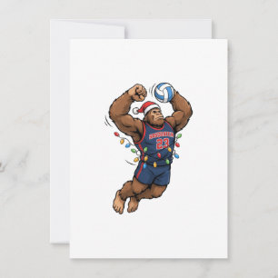 Tarjeta De Agradecimiento Bigfoot Sasquatch Voleibol Navidad Deporte 