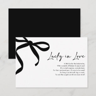 Tarjeta De Agradecimiento Billete de lotería Modern Black Bow Lucky in Love