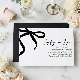 Tarjeta De Agradecimiento Billete de lotería Modern Black Bow Lucky in Love