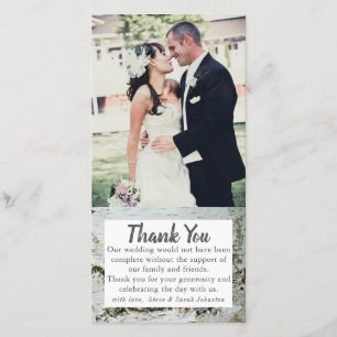 Tarjeta De Agradecimiento Birch Wood Bark Boda Foto Gracias Cartas