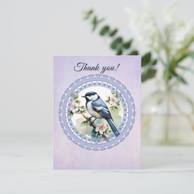 Tarjeta De Agradecimiento bird thank you card (Anverso de pie)