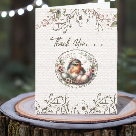 Tarjeta De Agradecimiento Bird Watercolor Folded Thank You Card