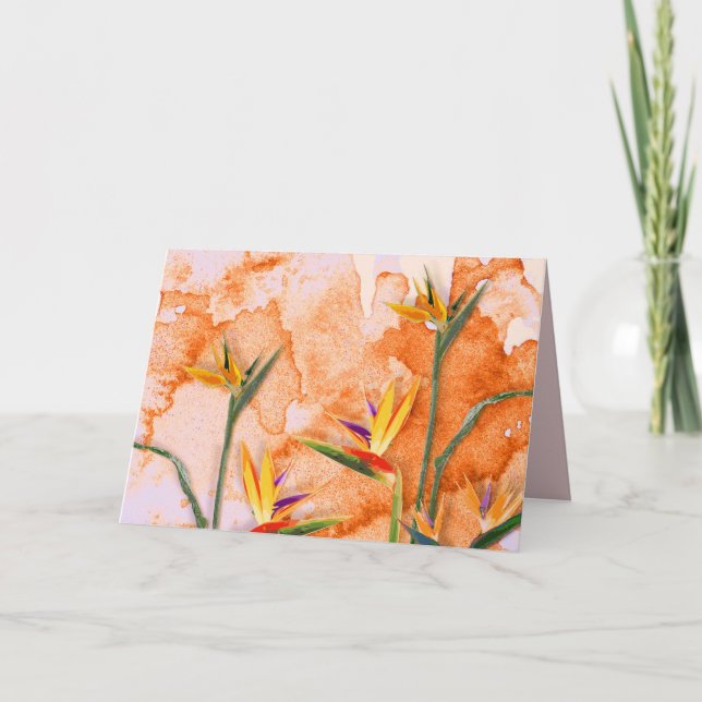 Tarjeta De Agradecimiento Birds of Paradise in Bloom (Anverso)