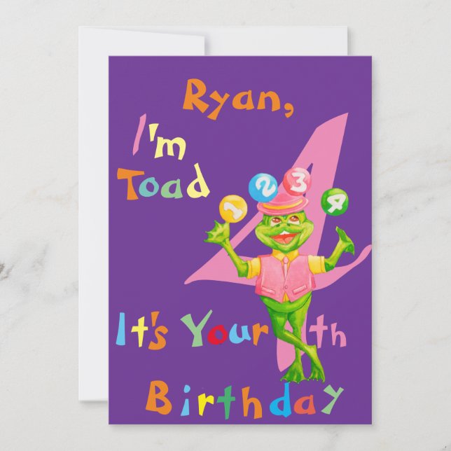 Tarjeta De Agradecimiento BirthdayPersonalizedGreetingcardfora four yearold. (Anverso)