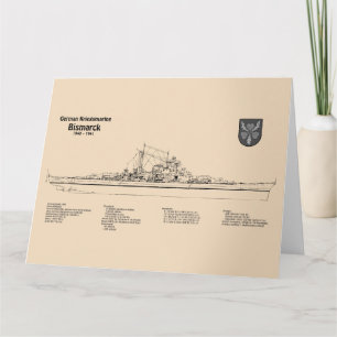 Tarjeta De Agradecimiento Bismarck - Planes Blueprint de Battleship