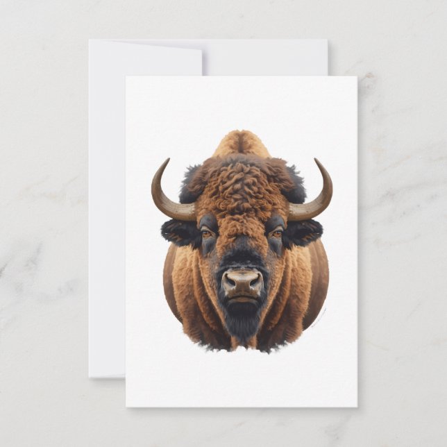 Tarjeta De Agradecimiento Bisonte / Búfalo (Anverso)