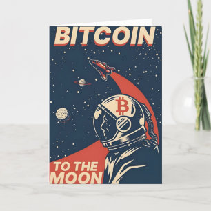 Tarjeta De Agradecimiento BITCOIN-Crypto Astronauta a la Luna- código Qr