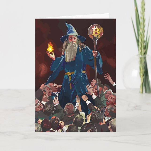 Tarjeta De Agradecimiento Bitcoin elegante - Btc crypto (Anverso)