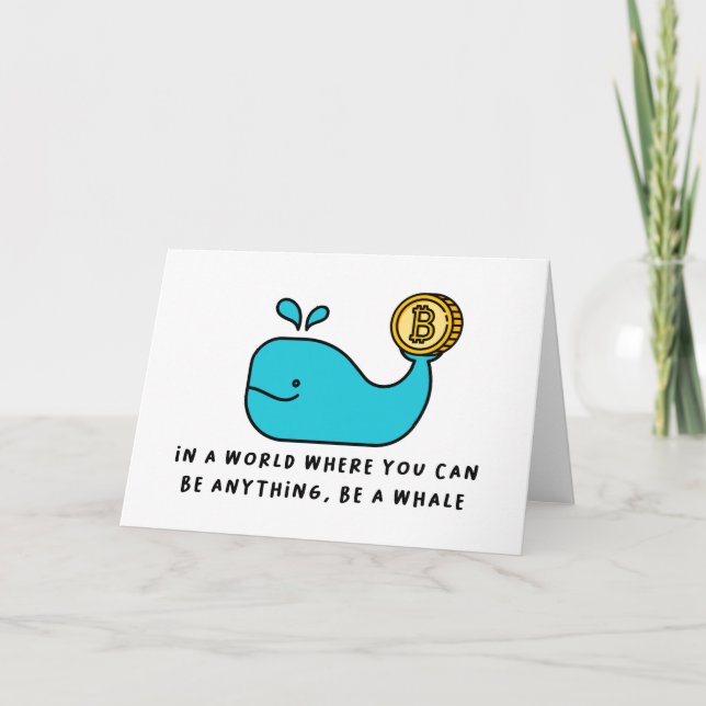 Tarjeta De Agradecimiento Bitcoin Whale Crypto Investor & BTC Trading Design (Anverso)