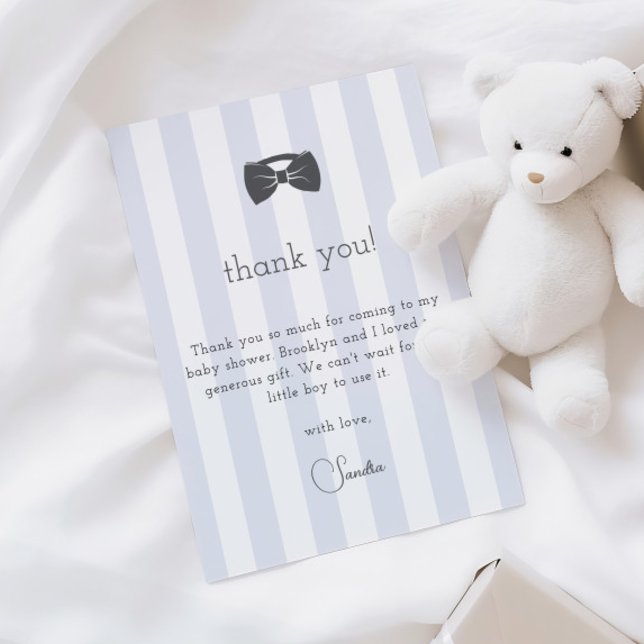 Tarjeta De Agradecimiento Bitty Bow Oh Boy Baby Shower (Subido por el creador)