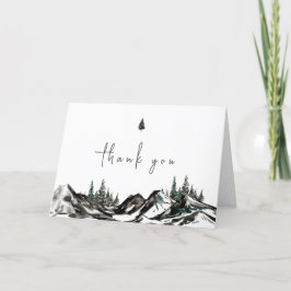 Tarjeta De Agradecimiento Black Adventure Mountain Forest Baby Shower