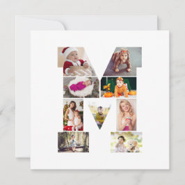 Tarjeta De Agradecimiento Black and White Letter M Photo Collage