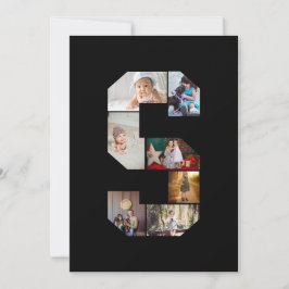 Tarjeta De Agradecimiento Black and White Letter S Photo Collage