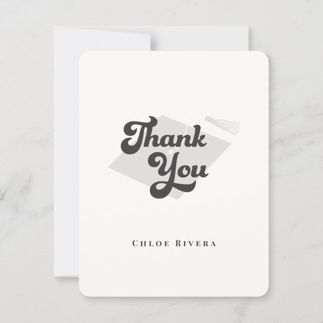 Tarjeta De Agradecimiento Black and White Tassel Thank You Card (Anverso)