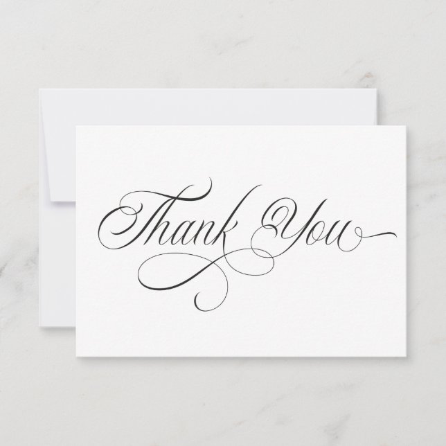 Tarjeta De Agradecimiento Black and white Thank You Card (Anverso)