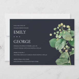 TARJETA DE AGRADECIMIENTO BLACK BERRY LEAFY FOLIAGE REHEARSAL DINNER INVITE