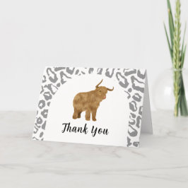 Tarjeta De Agradecimiento Black Boho Arch Holy Cow Western Baby Shower