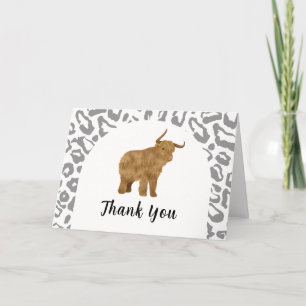Tarjeta De Agradecimiento Black Boho Arch Holy Cow Western Baby Shower