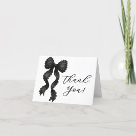 Tarjeta De Agradecimiento Black Bow Baby Shower Modern
