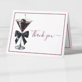 Tarjeta De Agradecimiento Black Bow Cherry Cocktail Martini